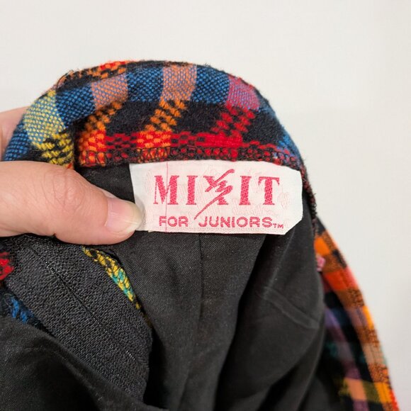 Mixit for Junior Rainbow Plaid Skirt VINTAGE Size 9 - Picture 4 of 4